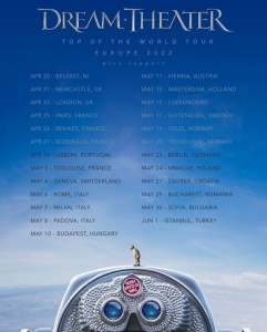 Dream Theater European Tour Poster 2022