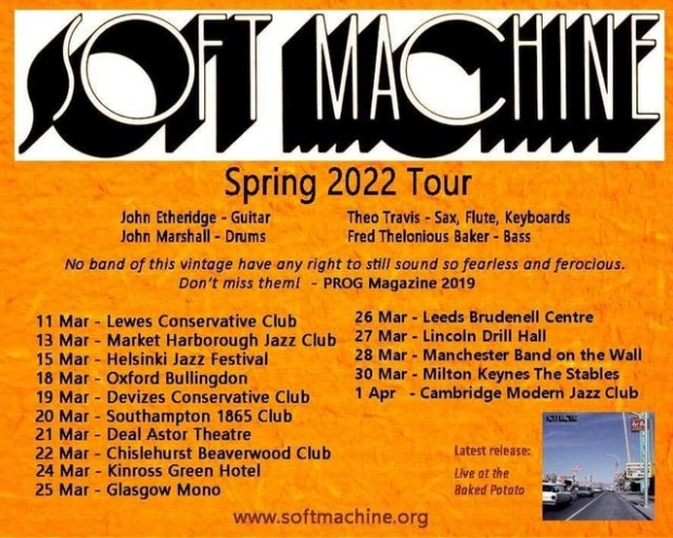 Soft Machine Spring 2022 Tour Poster